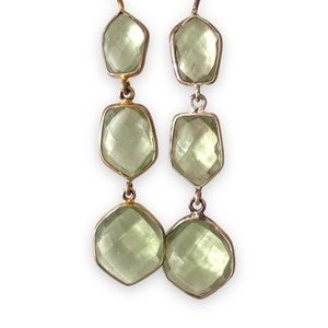 Light Green Hydro Quartz Triple Drop Earrings